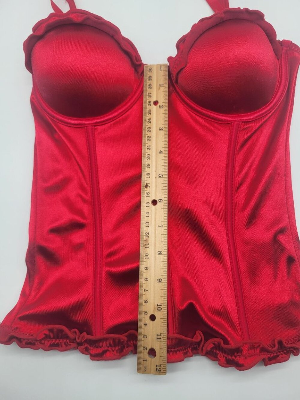 Spirit Halloween Women's Small Red Corset Goth Vamp Costume Boudoir - Picture 8 of 9